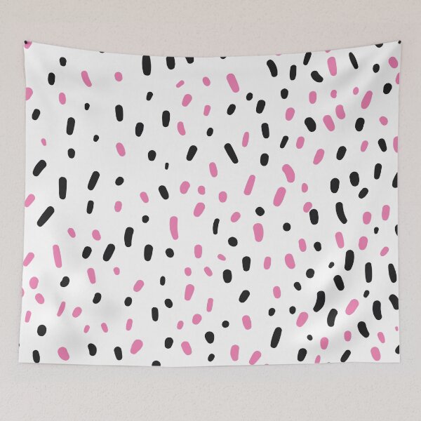 Item preview, Black and Pink Dots Pattern - Minimal and Modern Pattern. Hand Drawn Abstract Design designed and sold by TamGustam.