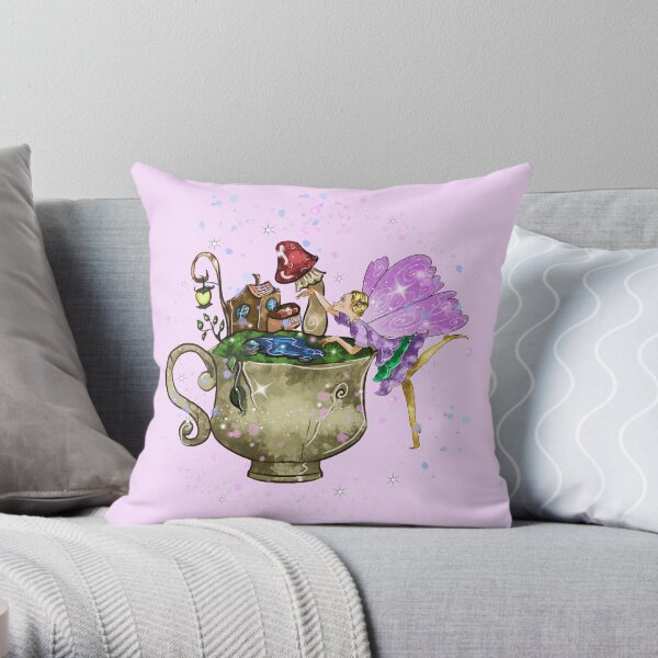 Tertia The Teacup Planter Fairy™️ Throw Pillow
