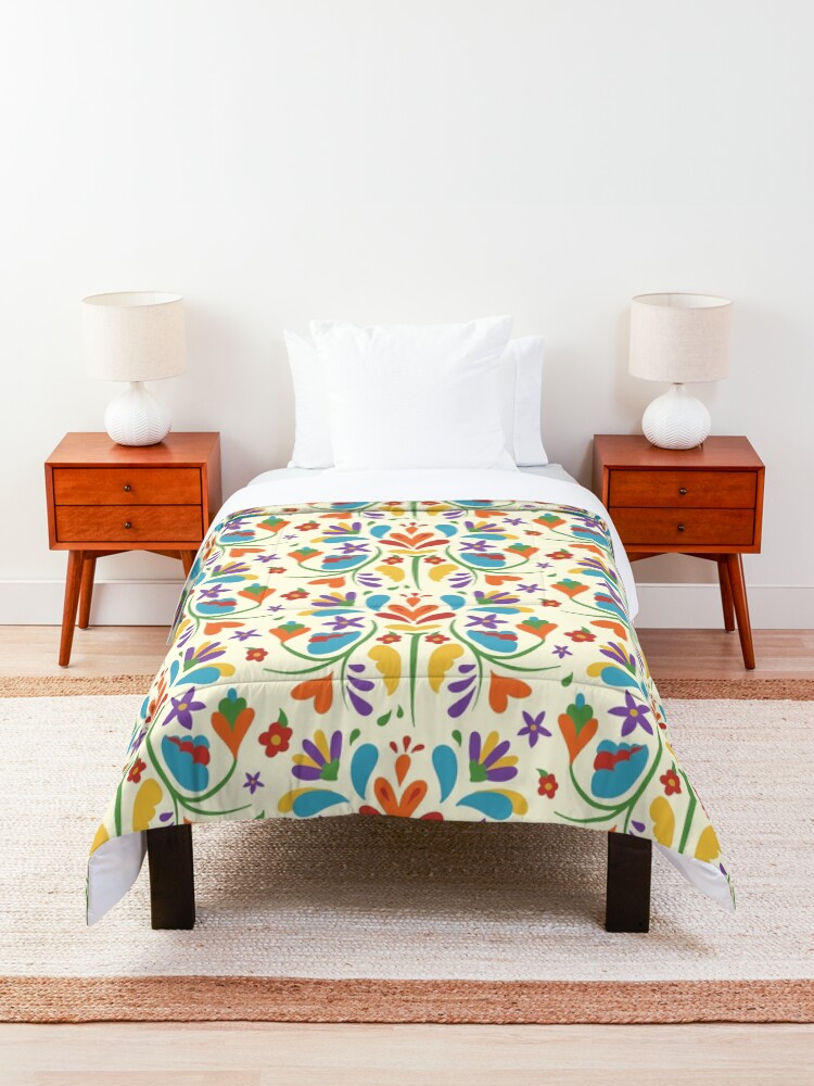 "Colorful Mexican Otomi flowers pattern " Comforter by younux Redbubble