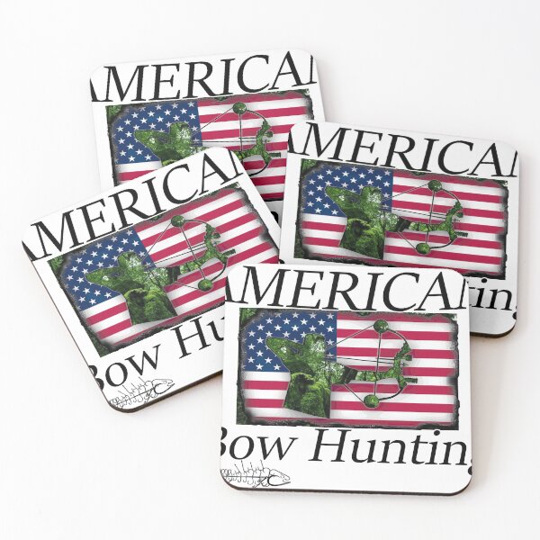 American camouflage Bow Hunter, Coasters (Set of 4)