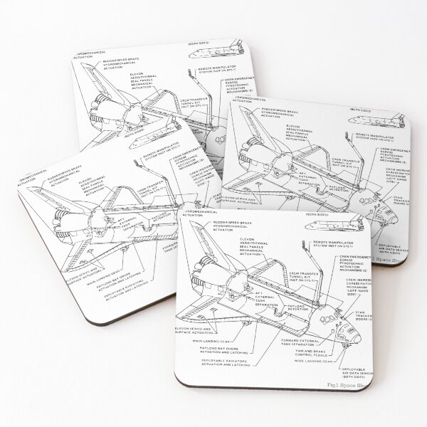 Item preview, Space Shuttle Black and White Schematic designed and sold by kbircham.
