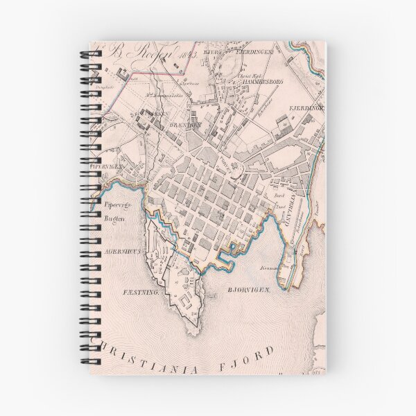 Item preview, Vintage Map of Oslo Norway (1843) designed and sold by BravuraMedia.
