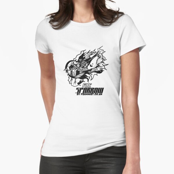 Fire Sparrow by Frank Louis Allen ( frankartco.uk ) Fitted T-Shirt