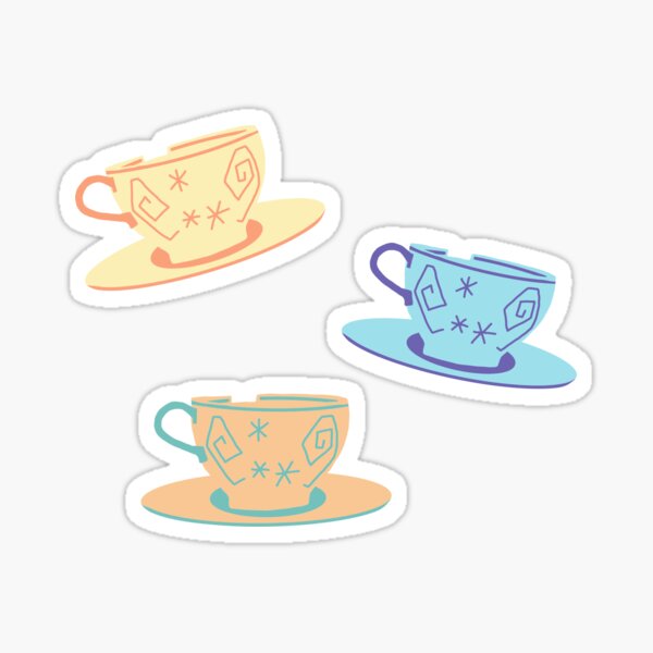 Alice Tea Cups Pack Sticker for Sale by designbykaitlin