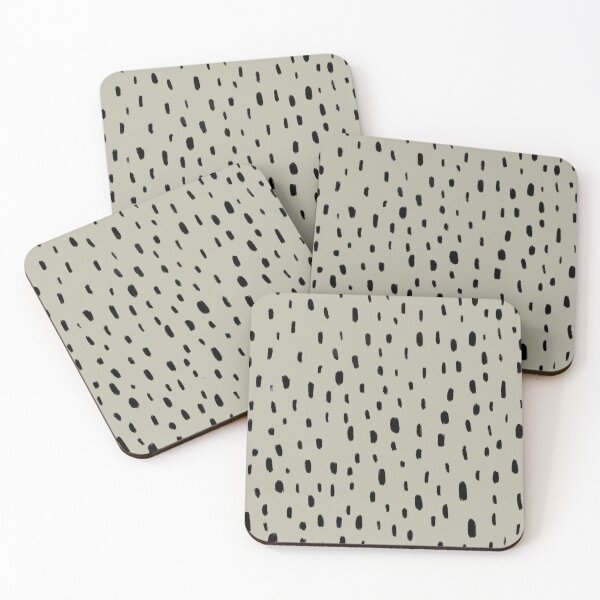 Item preview, Neutral Black Spotty Pattern in Light Green designed and sold by WildeandCo.