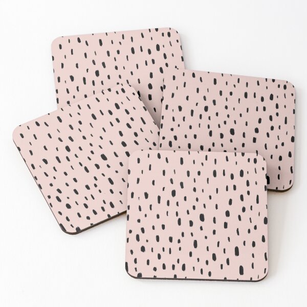 Item preview, Neutral Black Spotty Pattern in Light Pink designed and sold by WildeandCo.