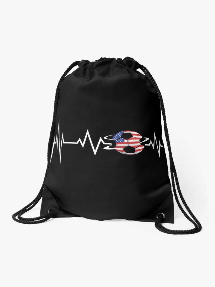 Thumbnail 1 of 3, Drawstring Bag, EKG Soccer USA Ensign Cardiologist Goalkeeper. designed and sold by maxxexchange.