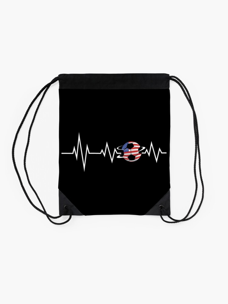 Thumbnail 2 of 3, Drawstring Bag, EKG Soccer USA Ensign Cardiologist Goalkeeper. designed and sold by maxxexchange.