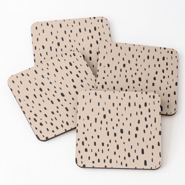 Item preview, Neutral Black Spotty Pattern in Beige  designed and sold by WildeandCo.