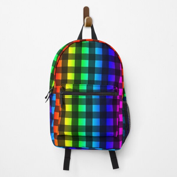 Item preview, Buffalo Plaid Rainbow and Black Pattern designed and sold by Bumblefuzzies.