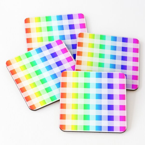 Item preview, Buffalo Plaid Rainbow and White Pattern designed and sold by Bumblefuzzies.