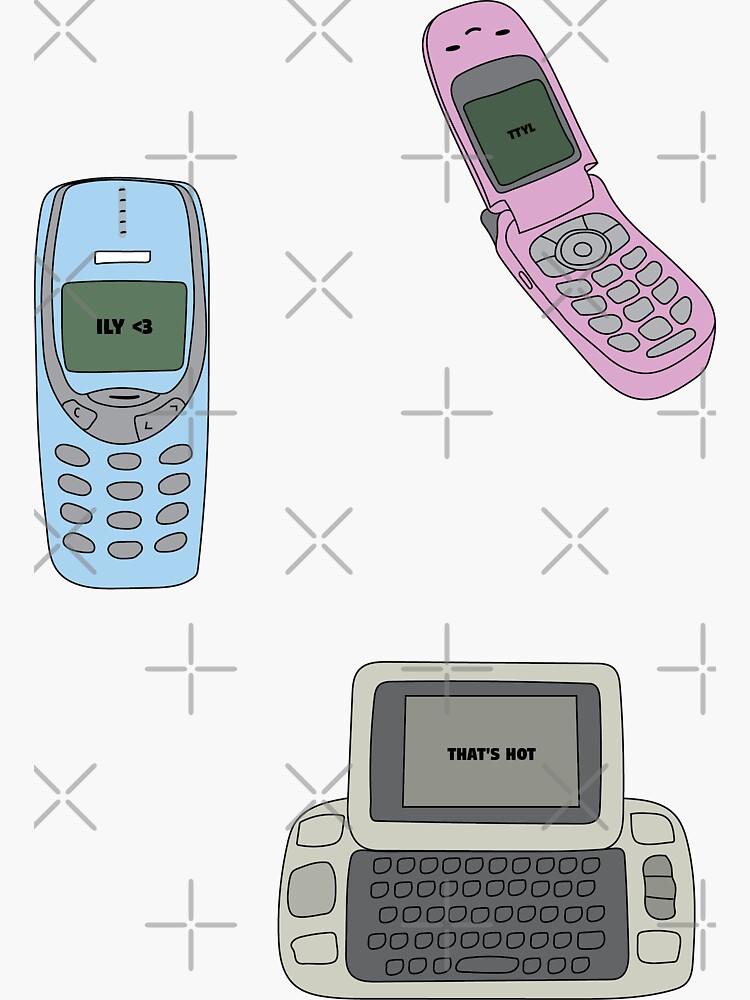 Retro noughties 2000's mobile flip phone cellphone poster print artwork  gift various sizes