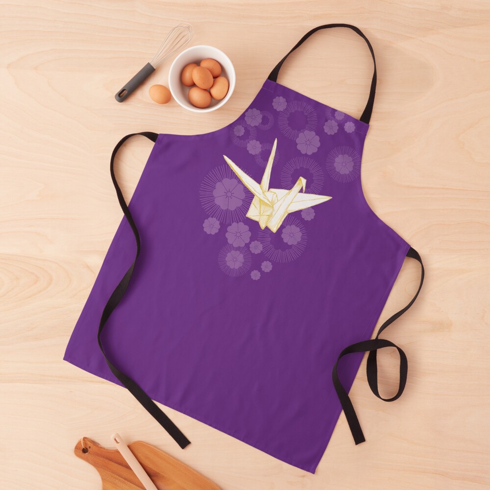 Paper Crane and Cherry Blossoms Apron
