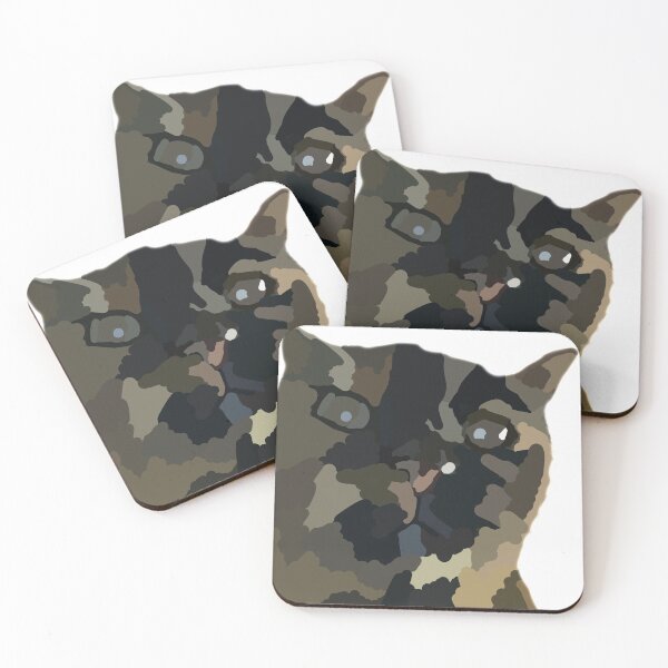 Item preview, close up shocked meme cat designed and sold by RoseJ2325.