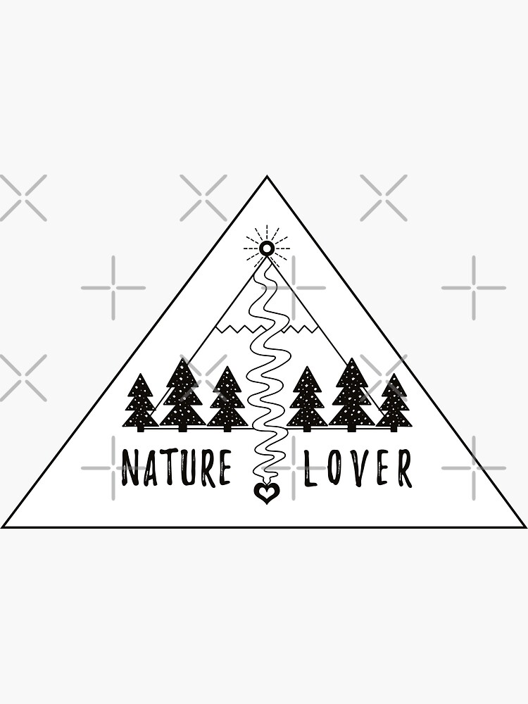 Nature Lover Mountain Illustration Version 2 Sticker For Sale By