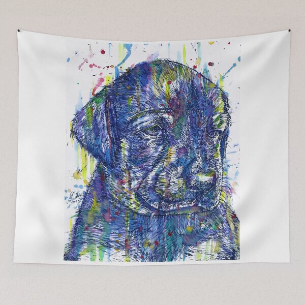 Item preview, DOBERMANN PUPPY watercolor and ink portrait.2 designed and sold by lautir.