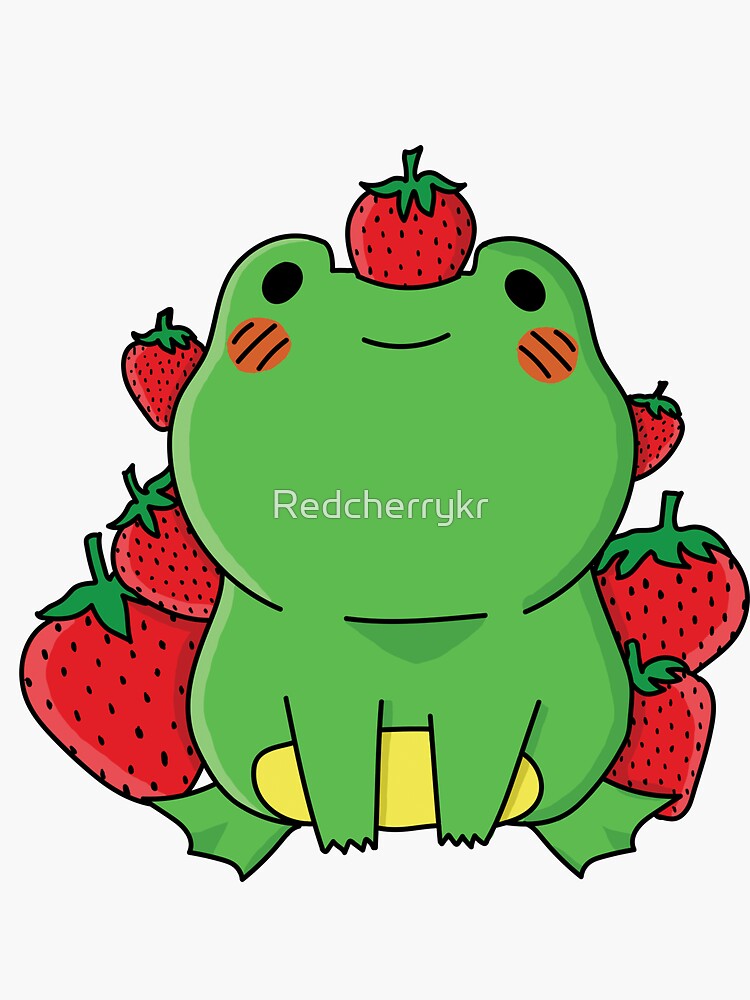 "Strawberry Frog" Sticker for Sale by Redcherrykr | Redbubble