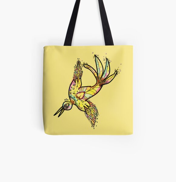 El pájaro Bolsa estampada de tela