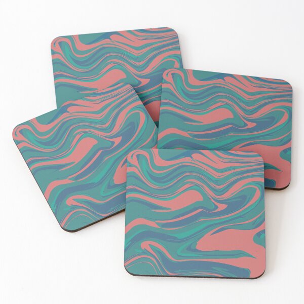 Item preview, Tropical abstract liquid art Red and green marbled swirl illustration designed and sold by UniqueMw.