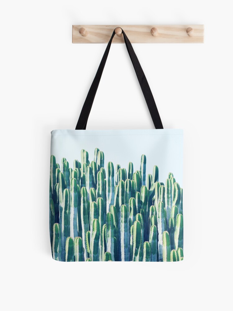 Aperçu 1 sur 2. Tote bag avec l'œuvre Cactus V2 #redbubble #home #lifestyle #buyart #decor créée et vendue par 83oranges.