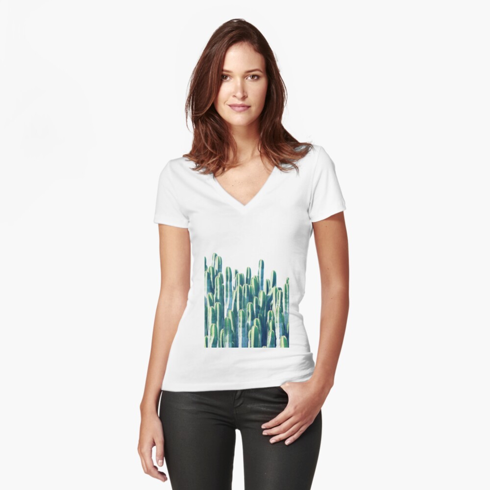 Aperçu de l'œuvre T-shirt moulant col V créée et vendue par 83oranges.