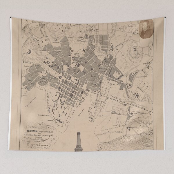 Item preview, Vintage Map of Oslo Norway (1869) designed and sold by BravuraMedia.