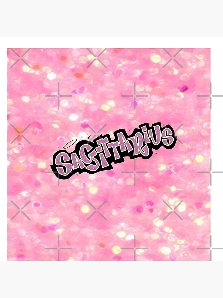 sagittarius bratz style - iconic pink glitter font logo cute y2k aesthetic  Mounted Print for Sale by sweetnsourbunny