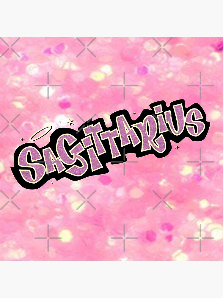 sagittarius bratz style - iconic pink glitter font logo cute y2k aesthetic  Mounted Print for Sale by sweetnsourbunny