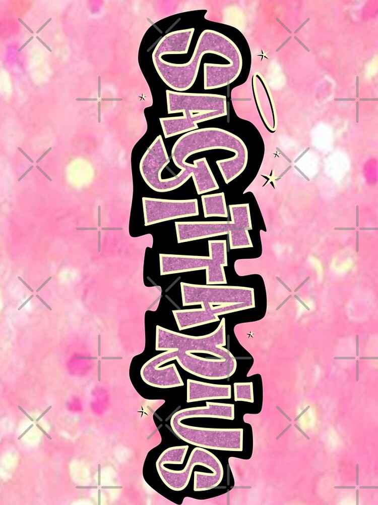 "sagittarius bratz style iconic pink glitter font logo cute y2k