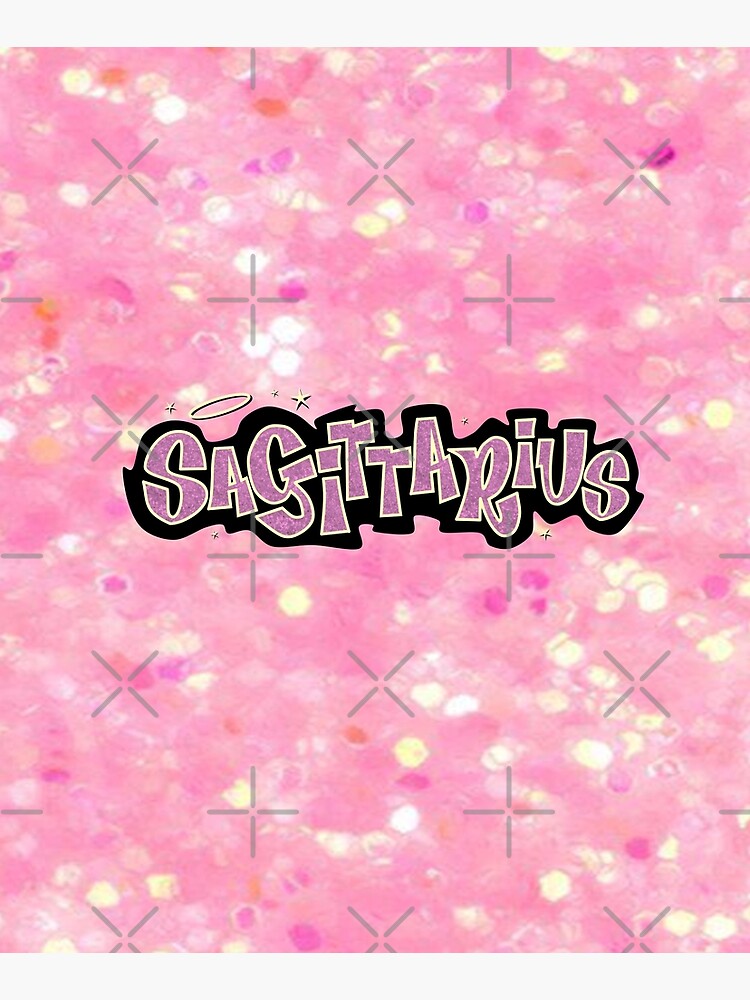 sagittarius bratz style - iconic pink glitter font logo cute y2k aesthetic  Mounted Print for Sale by sweetnsourbunny