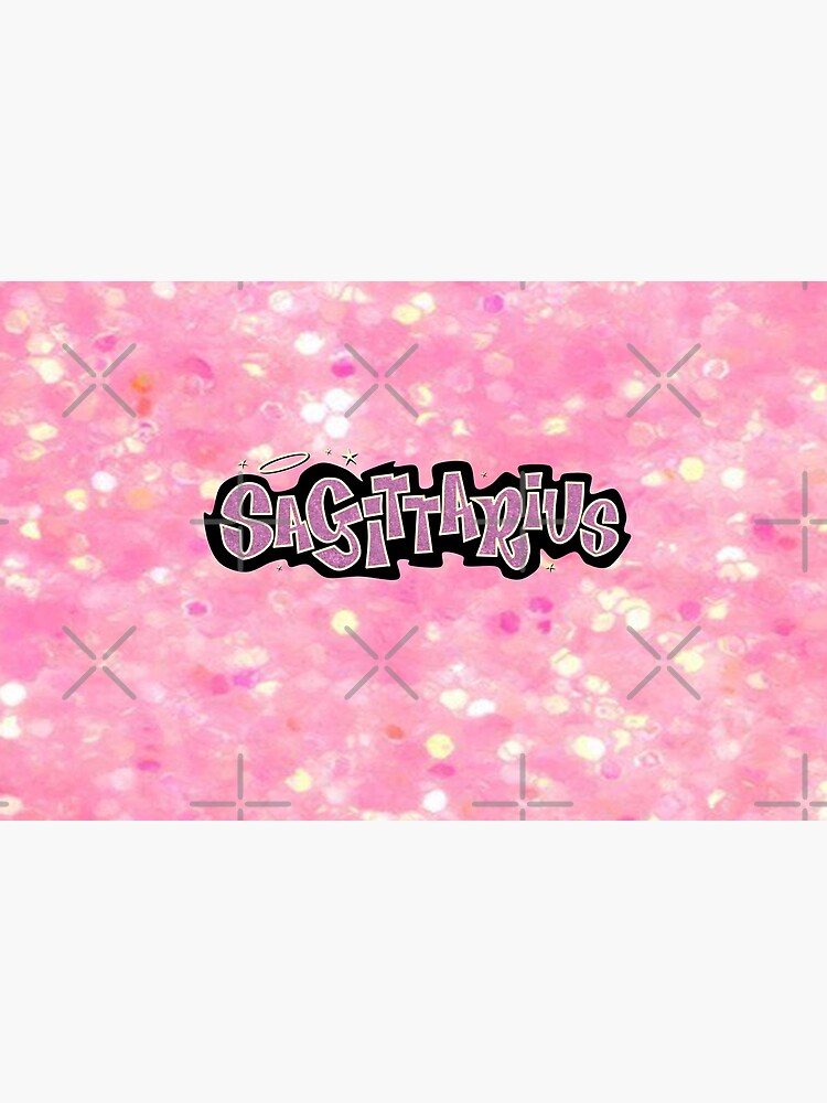 sagittarius bratz style - iconic pink glitter font logo cute y2k aesthetic  Mounted Print for Sale by sweetnsourbunny