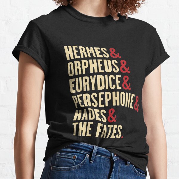 Item preview, Hadestown Character Names - Hermes, Orpheus, Eurydice, Persephone, Hades & the Fates designed and sold by reDesign Broadway.