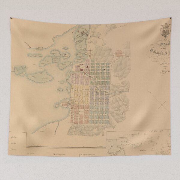 Item preview, Vintage Map of Oulu Finland (1839) designed and sold by BravuraMedia.