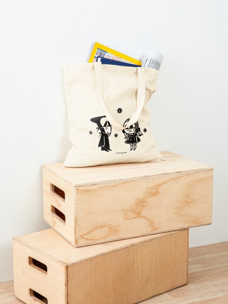 Thumbnail 4 of 5, Tote Bag, mask on mask designed and sold by MiznaWada.