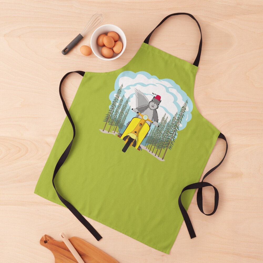 Squirrel on a Scooter Apron