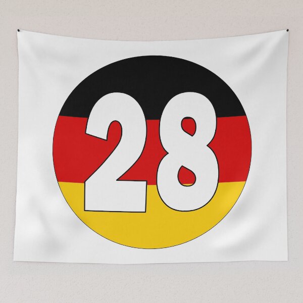 Item preview, Number 28 with Germany flag on the background designed and sold by AllShirts21.