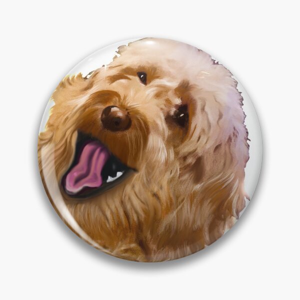 Item preview, Cavapoo kisses ! Cute Cavapoo Cavoodle puppy dog with open mouth and tongue out - cavalier king charles spaniel poodle, puppy love designed and sold by Artonmytee.