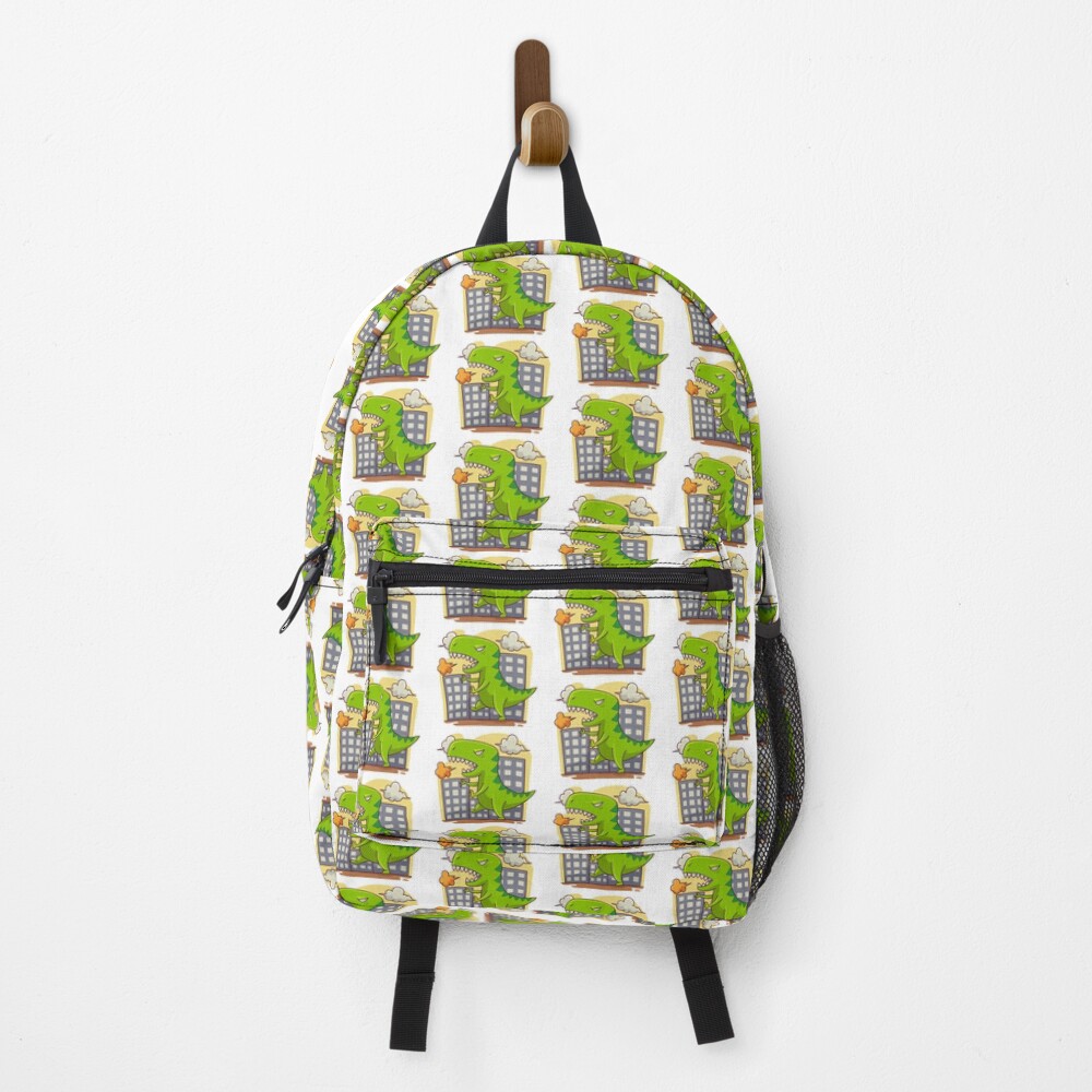 T Rex Dinosaur with Buildings Backpack