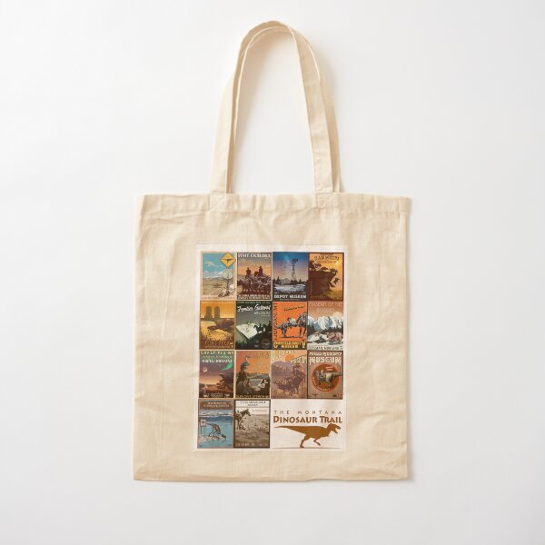 Montana Dino Trail Collection Cotton Tote Bag