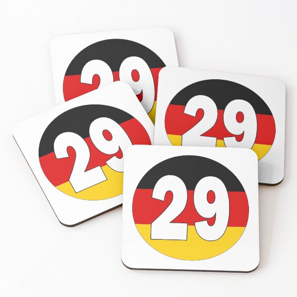 Item preview, Number 29 with Germany flag on the background designed and sold by AllShirts21.