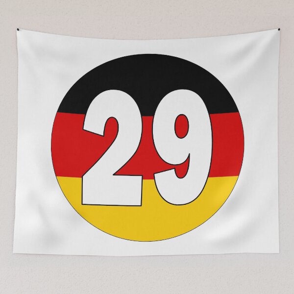 Item preview, Number 29 with Germany flag on the background designed and sold by AllShirts21.