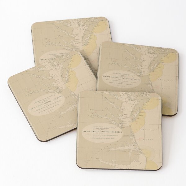 Item preview, Vintage Outer Banks & Chesapeake Bay Lighthouse Map (1872) designed and sold by BravuraMedia.
