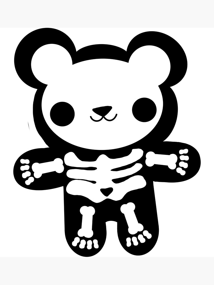 Skeleton Teddy Bear Poster For Sale By Doodlesbytoni Redbubble