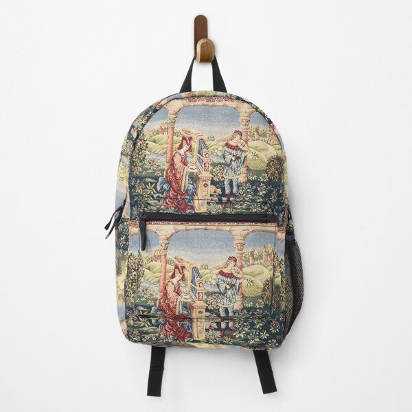 Item preview, MEDIEVAL MUSIC IN COURT GARDEN AND LANDSCAPE Antique Tapestry designed and sold by BulganLumini.