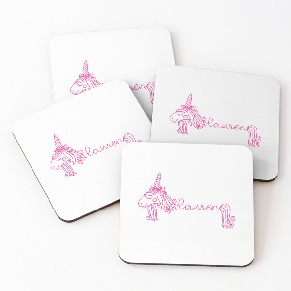 Item preview, Lauren Pink Unicorn Personalized Girl Name designed and sold by JaneApril.