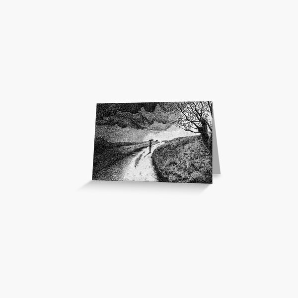 Fingerprint - Rain - Black ink Greeting Card