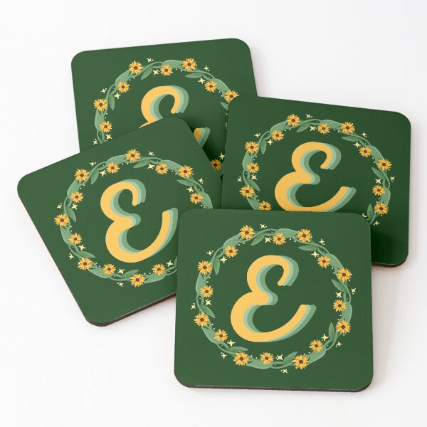 Item preview, Monogram E Sunflower Wreath designed and sold by lulubeeart.