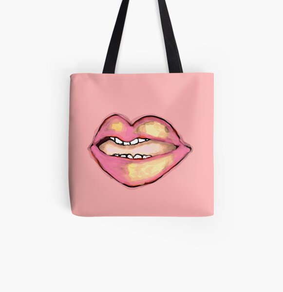 La boca: ahhh Bolsa estampada de tela