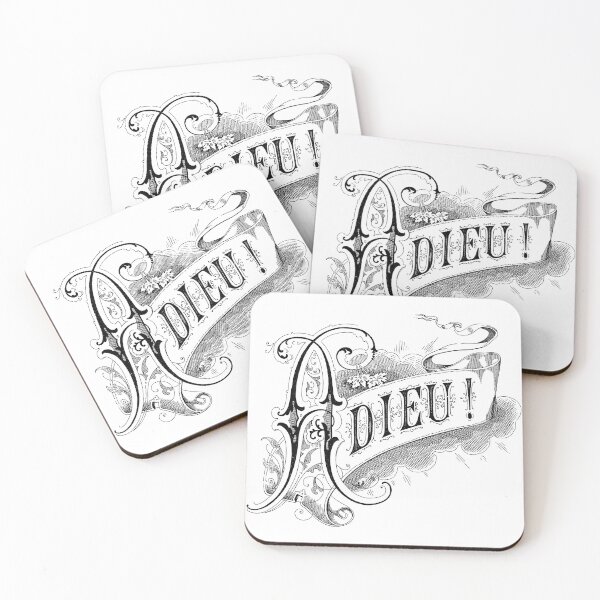 Item preview, Adieu! French Goodbye In Beautiful Antique Lettering designed and sold by RecklessRosey.