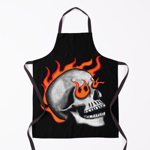 Item preview, Retro Flaming Skull Tattoo style biker graphic designed and sold by wdyoungblood.